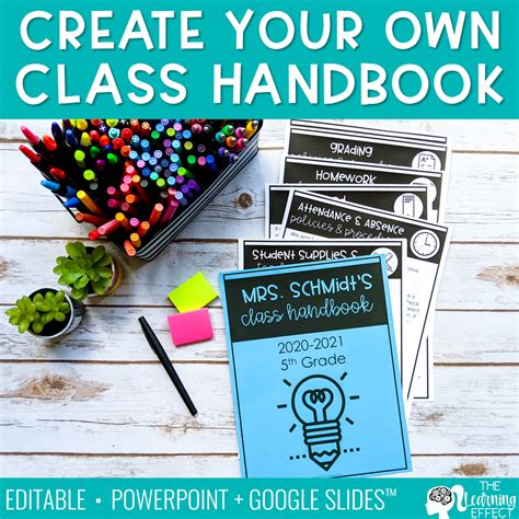 Create Your Own Class Handbook Templates Shop The Learning Effect