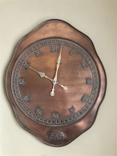 Aged Copper Look Verdigris Battery Operated Wall Clock Paris 1830