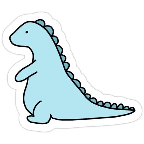 Blue Cartoon Dinosaur Sticker By Anniesalvi Dinosaur Stickers