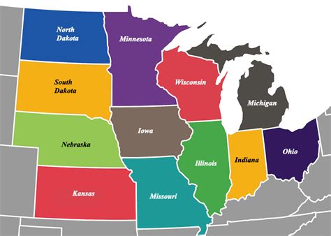 12 Beautiful Midwest States Map Touropia