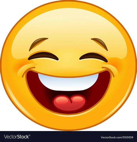 Laughing With Closed Eyes Emoticon Royalty Free Vector Image