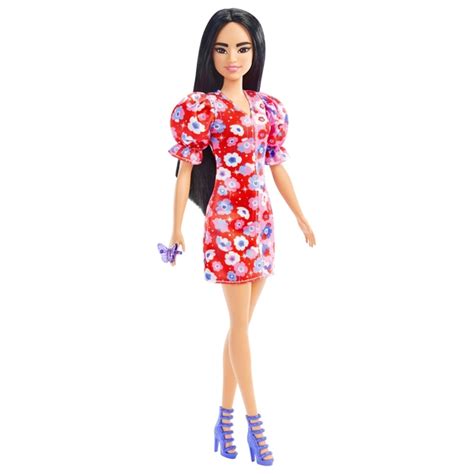 Barbie Fashionistas Doll 177 Colour Blocked Floral Dress Smyths Toys Uk