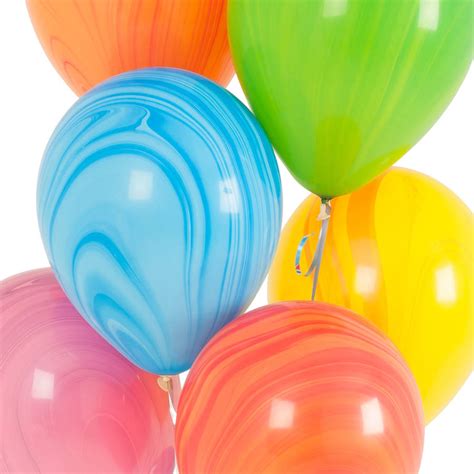 Pack Of 14 Marble Multi Coloured Party Balloons By Bubblegum Balloons