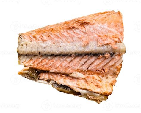 Half Baked Salmon Tail Part Isolated On White 11186367 Stock Photo At