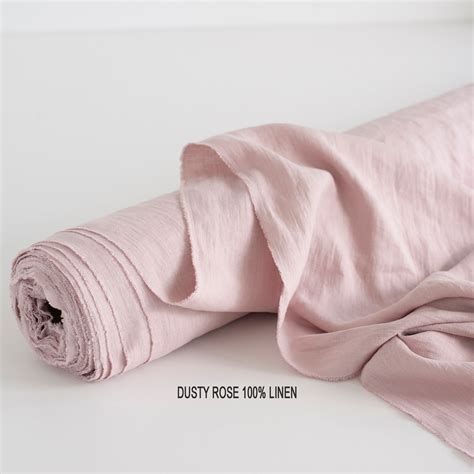 Dusty Rose Linen Fabric By The Yard Light Pink Linen Fabric Etsy Canada