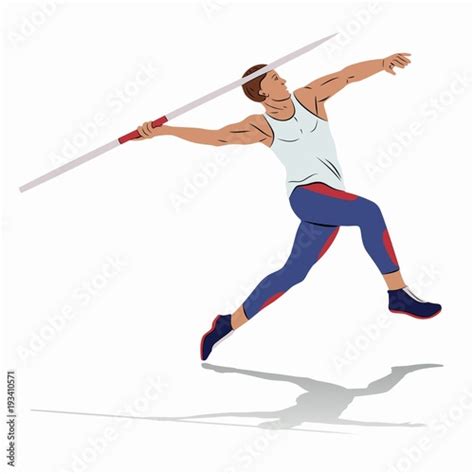 Illustration Of Figure Javelin Thrower Vector Draw Buy This Stock