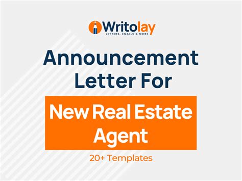 Real Estate Agent Announcement Letter 4 Templates Writolay