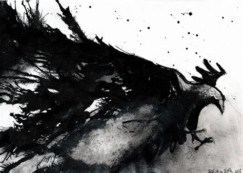 Abstract Raven Ink Painting By Doodlewithgluegun On Deviantart