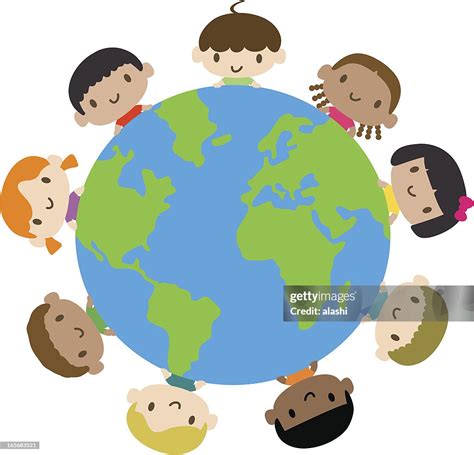 Happy Smiling Multicultural Kids Around The World High Res Vector