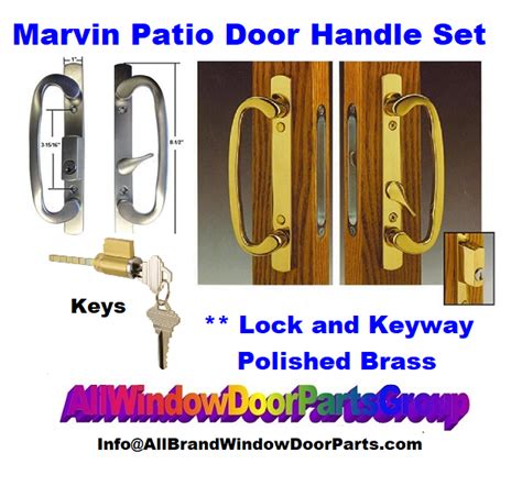 Marvin Patio Door Handle Assembly Polished Brass With Keylock All