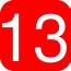 Red Rounded Square With Number 13 Clip Art At Clkercom  Vector