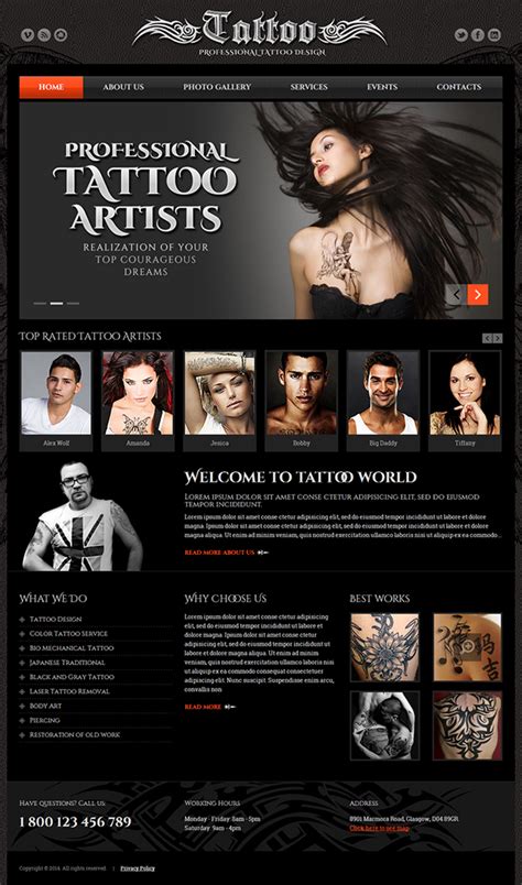 All these websites have thousands of designs to choose from, simplifying the process of picking your next. Tattoo design HTML Template on Behance