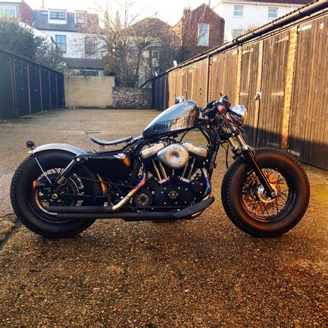 Sportsters are often called small and dainty, which they without doubt are in stock trim. Harley Davidson sportster 48 custom bobber | Custom bobber ...