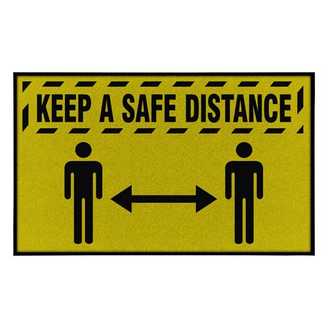 Keep A Safe Distance Floor Mat With Symbol Cs959789