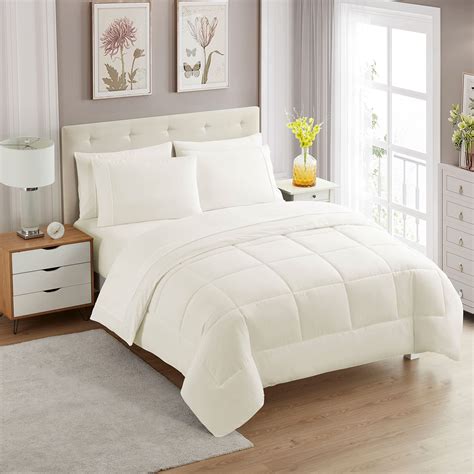 Bedsure Comforter Set Twin Size Bed White Bedding Comforter Sets Twin Bed Set