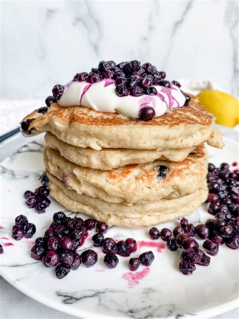 Blueberry Lemon Ricotta Pancakes Vegan Lovely Delites
