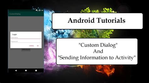 Android Studio Tutorial Custom Dialog And Sending Information To Activity Youtube