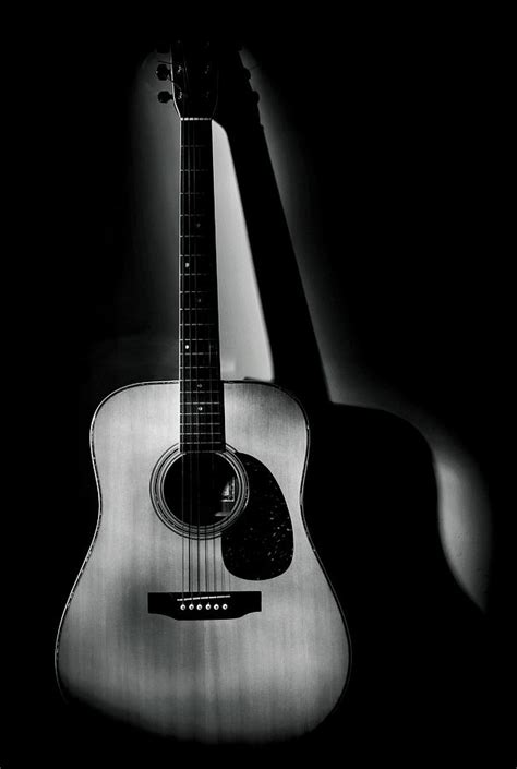 Guitar Shadows Black And White Photograph By Terry Deluco