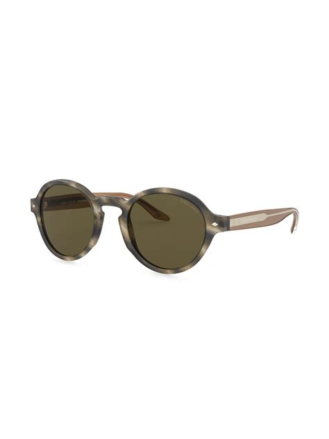 giorgio armani tortoiseshell round frame sunglasses farfetch