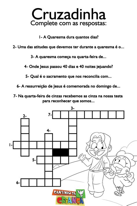 Cruzadinha Cantinho Da Criança Cantinho Da Criança Cruzadinha