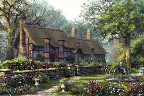 Posterazzi The Old Cottage Poster Print By Dominic Davidson