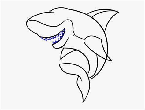 How To Draw A Cartoon Shark Easy Step By Drawing Guides Drawing
