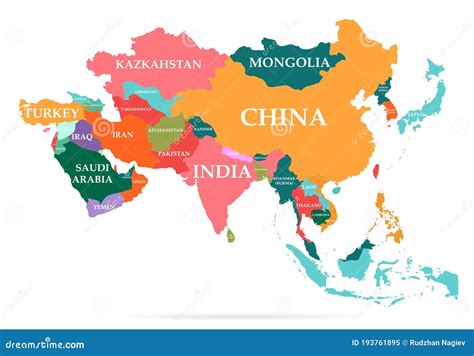 Asia Continent In World Map Vector Illustration CartoonDealer Com