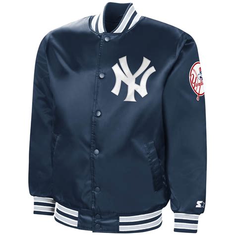 Mens New York Yankees Starter Navy The Diamond Full Snap Jacket