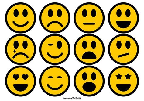Simple Smiley Icons Collection 142370 Vector Art At Vecteezy