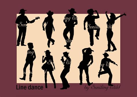 Line Dancer Svg Silhouette Drill Dancer Vector Graphic File Etsy