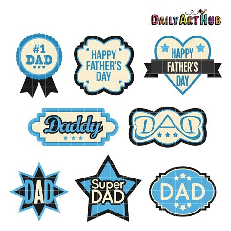 Fathers Day Labels Clip Art Set Daily Art Hub Graphics Alphabets
