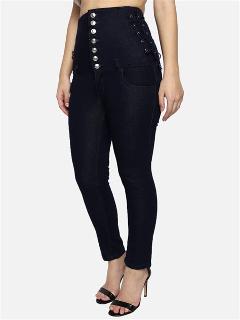 Skinny 8 Button Ilet Fancy Design High Waist Denim Jeans At Rs 395piece In New Delhi