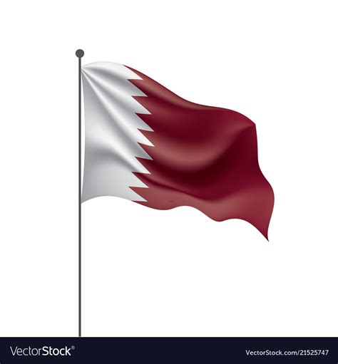 Qatar Flag On A White Royalty Free Vector Image