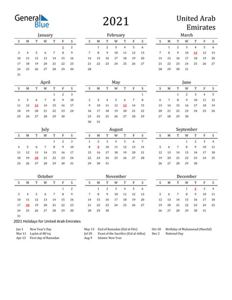 Calendar For 2021 With Holidays And Ramadan The Month Of Ramadan