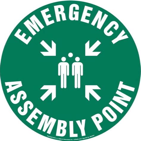 Emergency Assembly Point Sign With Icon Round