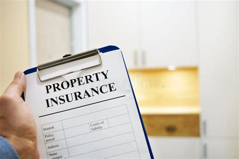 Clipboard With Property Insurance Stock Image Image Of Concept