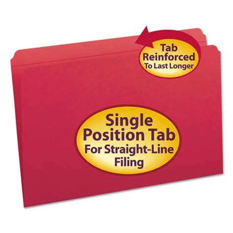 Smead Reinforced Top Tab Colored File Folders Straight Tab Legal