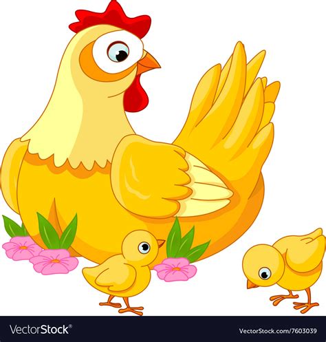 Hen And Chicks Royalty Free Vector Image Vectorstock