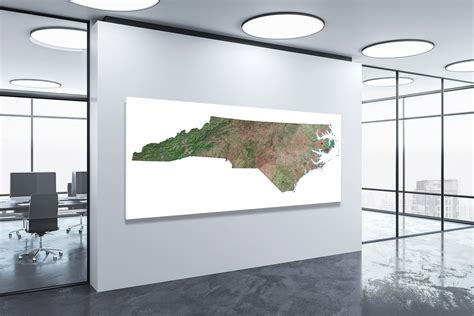 North Carolina Satellite Map 2022 Canvas Wrap