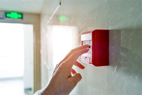 Human Finger Pushing Fire Alarm Stock Photo Download Image Now Istock
