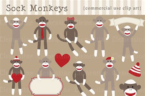 Sock Monkey Clip Art And Vectors Pre Designed Illustrator Graphics