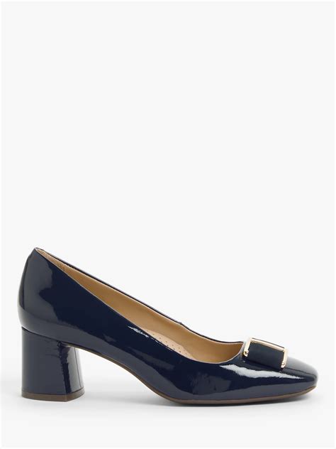 John Lewis And Partners Aisling Patent Leather Block Heel Court Shoes