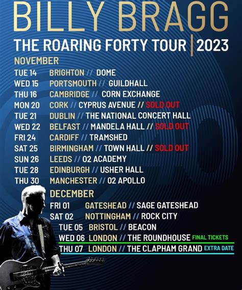 Billy Bragg The Roaring Forty Tour November