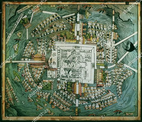 Tenochtitlan Map Over Mexico City Mexico Tenochtitlan Origin And