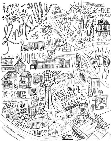 Knoxville Map Art Print Map Art Print