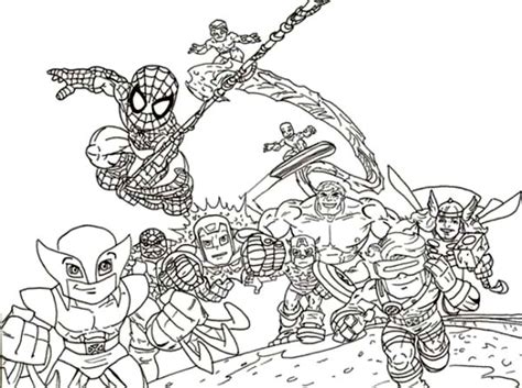 In case you don\'t find what you are looking for, use the top search bar to search again! Chibi Super Hero Squad Coloring Page - NetArt