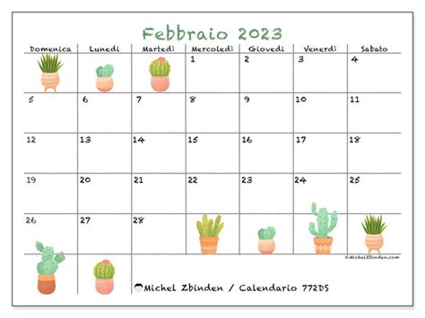 Calendario Febbraio 2023 Da Stampare 621DS Michel Zbinden CH 45360