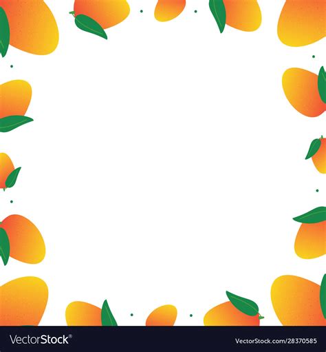 Mango Fruits Cartoon Style Frame Card Template Vector Image