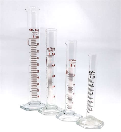 Measuring Cylinder Glass Hex Base Marienfeld 500ml 5ml Delta Educational