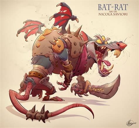 Artstation Bat Rat Nicola Saviori Cartoon Character Design Game Character Design